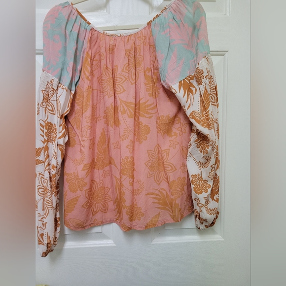 Johnny Was Jade Waimea Peasant Top - Picture 3 of 4